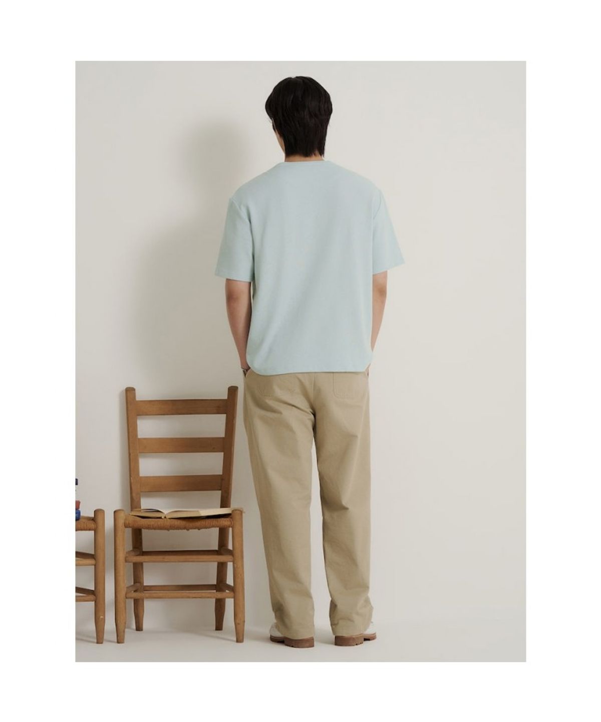 빈폴 멘(BEANPOLE MEN) 레이어드 헨리넥 반소매 티셔츠  라이트 그린