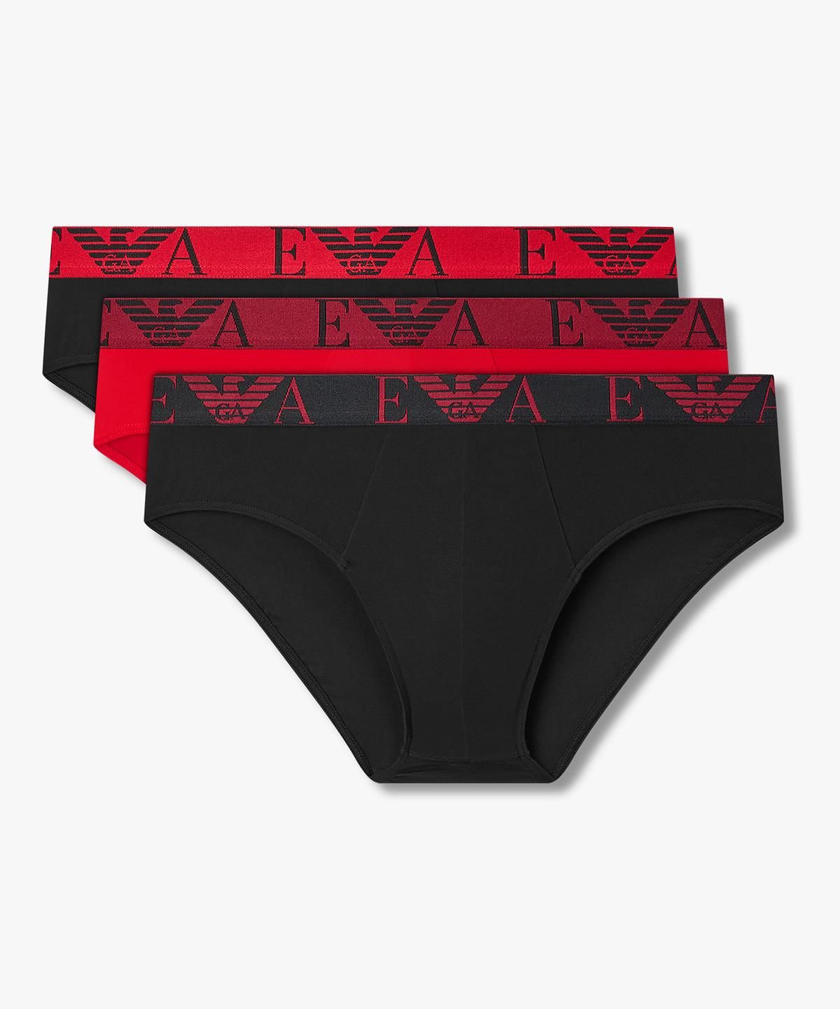 엠포리오 아르마니 언더웨어(EMPORIO ARMANI UNDERWEAR) 남성 콤비네이션 로고 브리프 3PACK_멀티 08M6363002