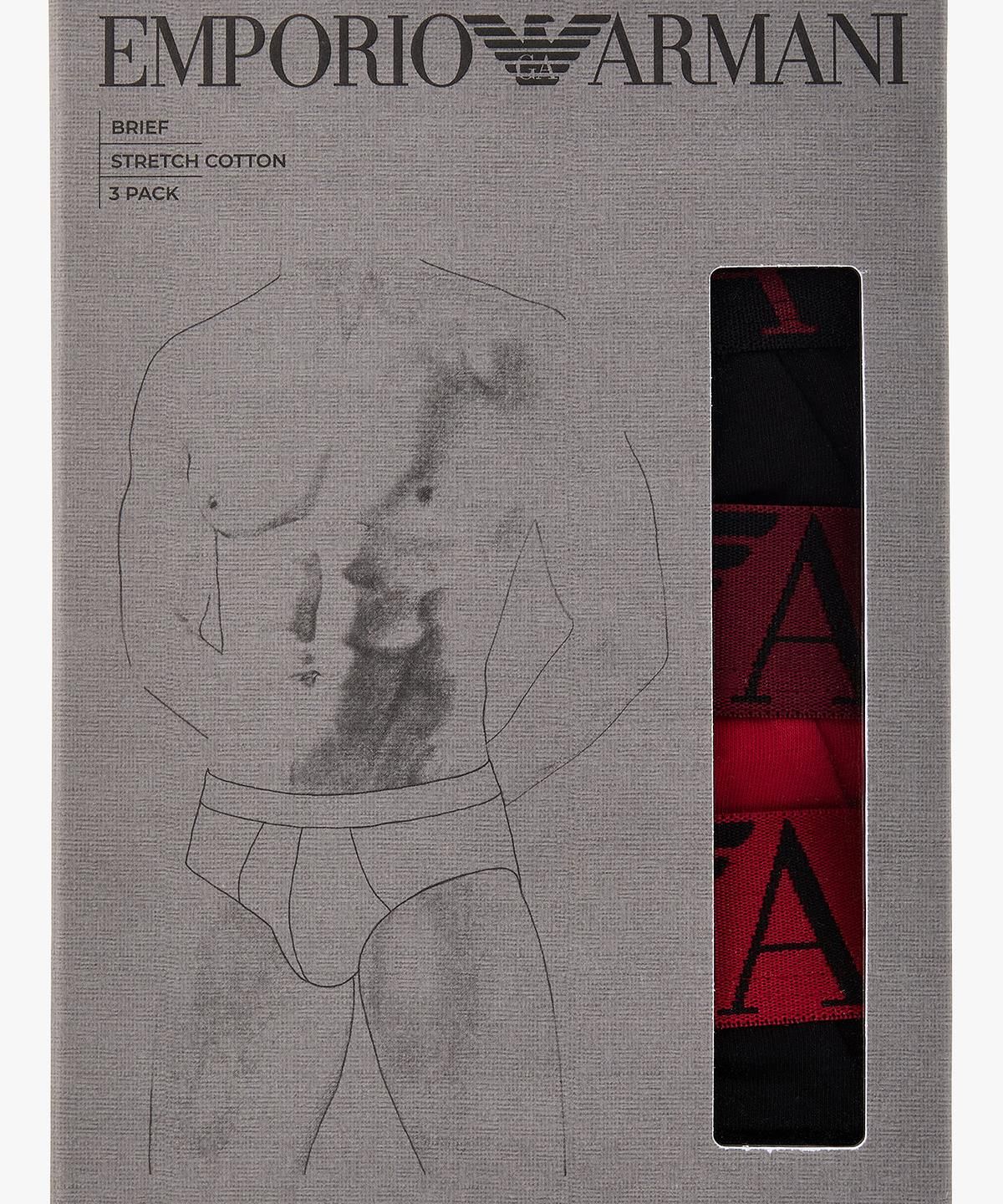 엠포리오 아르마니 언더웨어(EMPORIO ARMANI UNDERWEAR) 남성 콤비네이션 로고 브리프 3PACK_멀티 08M6363002