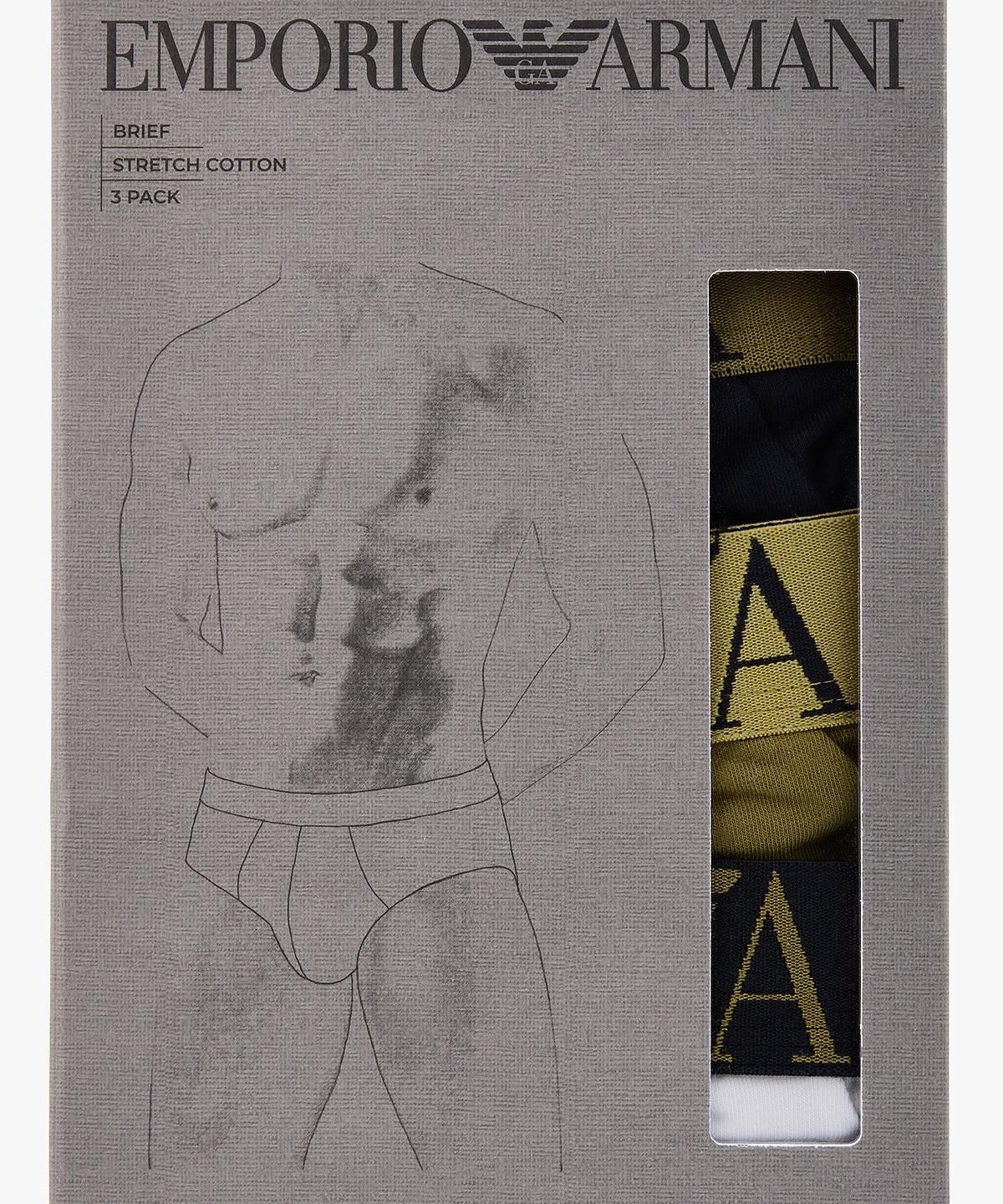엠포리오 아르마니 언더웨어(EMPORIO ARMANI UNDERWEAR) 남성 콤비네이션 로고 브리프 3PACK_멀티 08M6363001