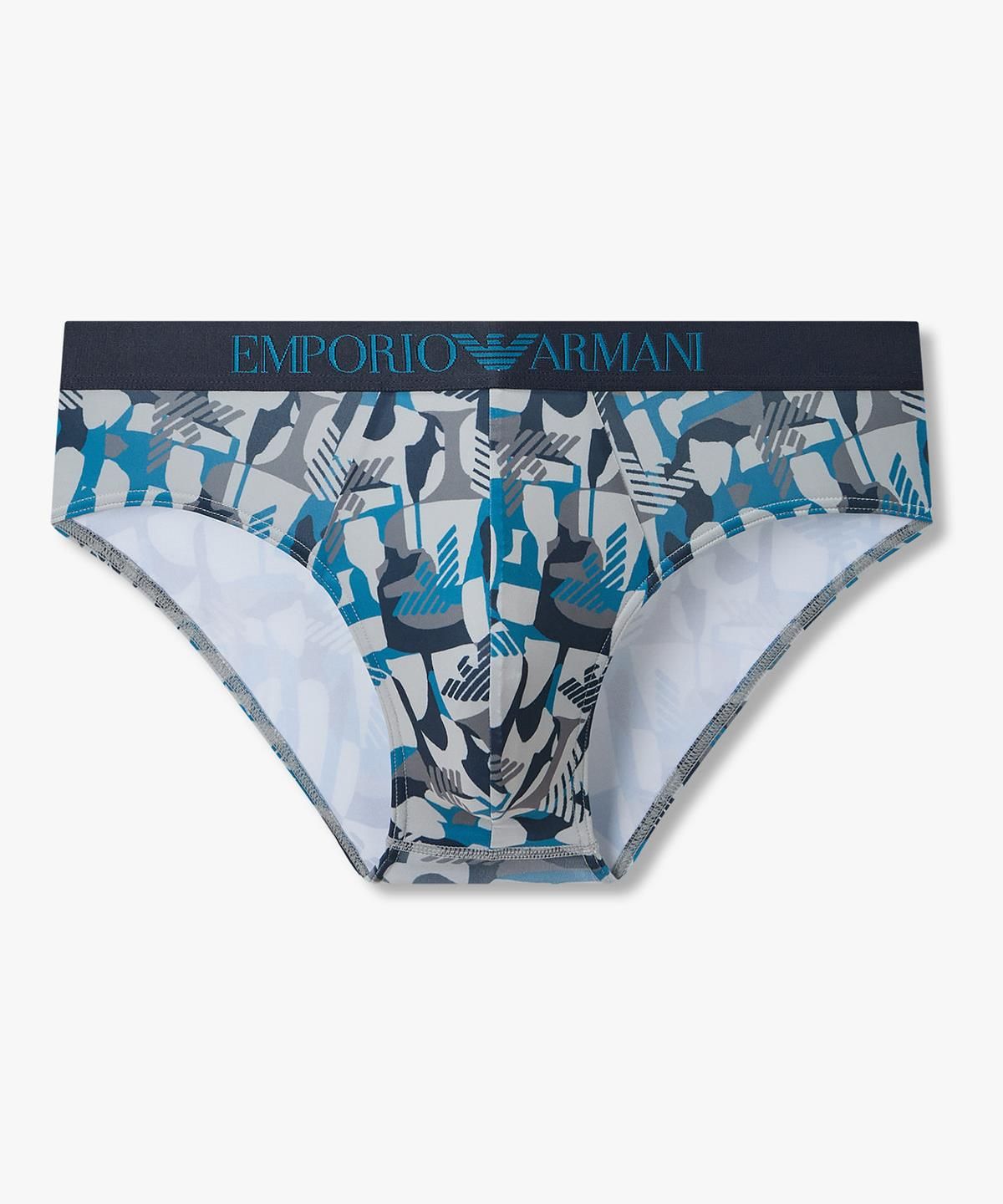 엠포리오 아르마니 언더웨어(EMPORIO ARMANI UNDERWEAR) 남성 지오메트릭 패턴 밴딩 브리프_네이비 0816311034