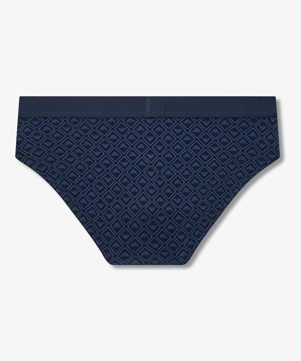 엠포리오 아르마니 언더웨어(EMPORIO ARMANI UNDERWEAR) 남성 올오버 이글 패턴 밴딩 브리프_블루 0816311031