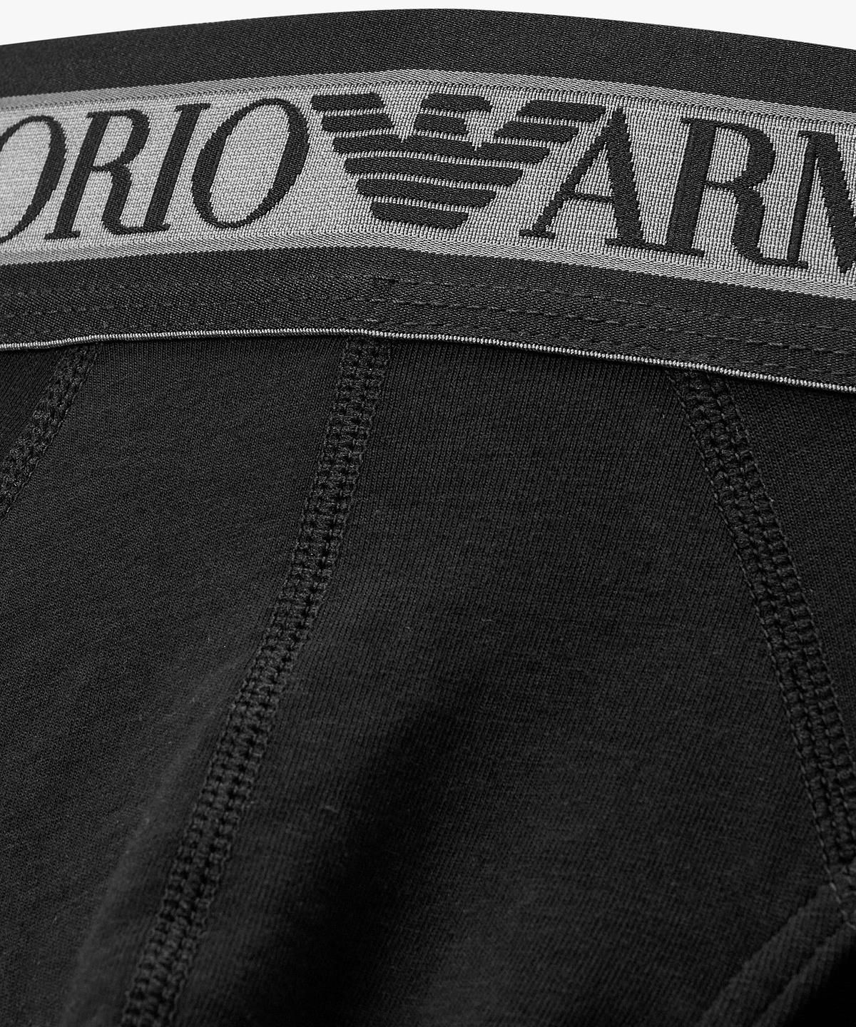 엠포리오 아르마니 언더웨어(EMPORIO ARMANI UNDERWEAR) 남성 배색 트림 센터 로고 브리프_블랙 0816311022