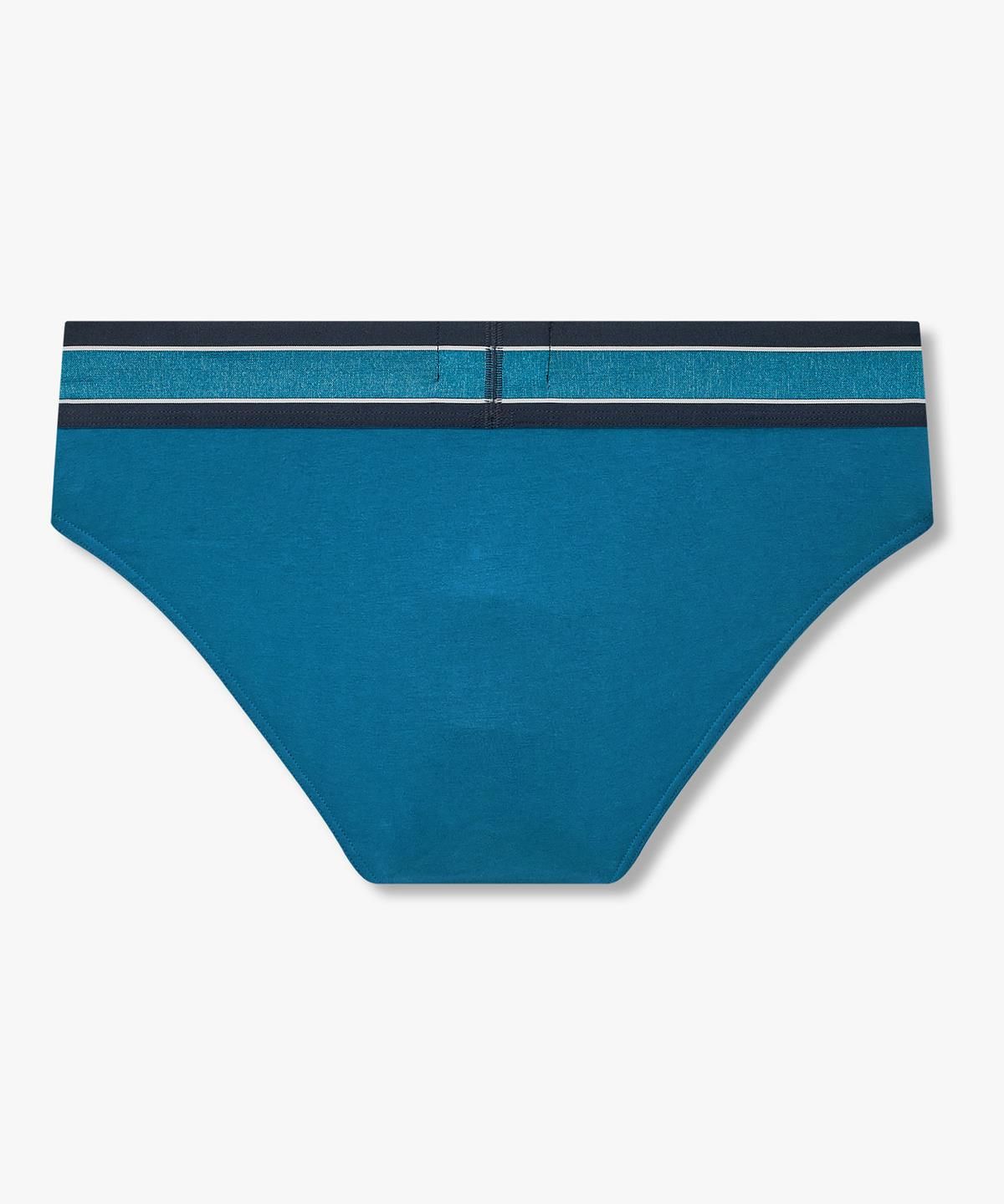 엠포리오 아르마니 언더웨어(EMPORIO ARMANI UNDERWEAR) 남성 배색 트림 센터 로고 브리프_블루 0816311021