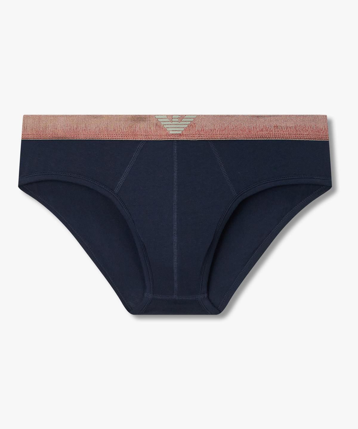 엠포리오 아르마니 언더웨어(EMPORIO ARMANI UNDERWEAR) 남성 글로시 밴딩 로고 브리프_네이비 0816311015