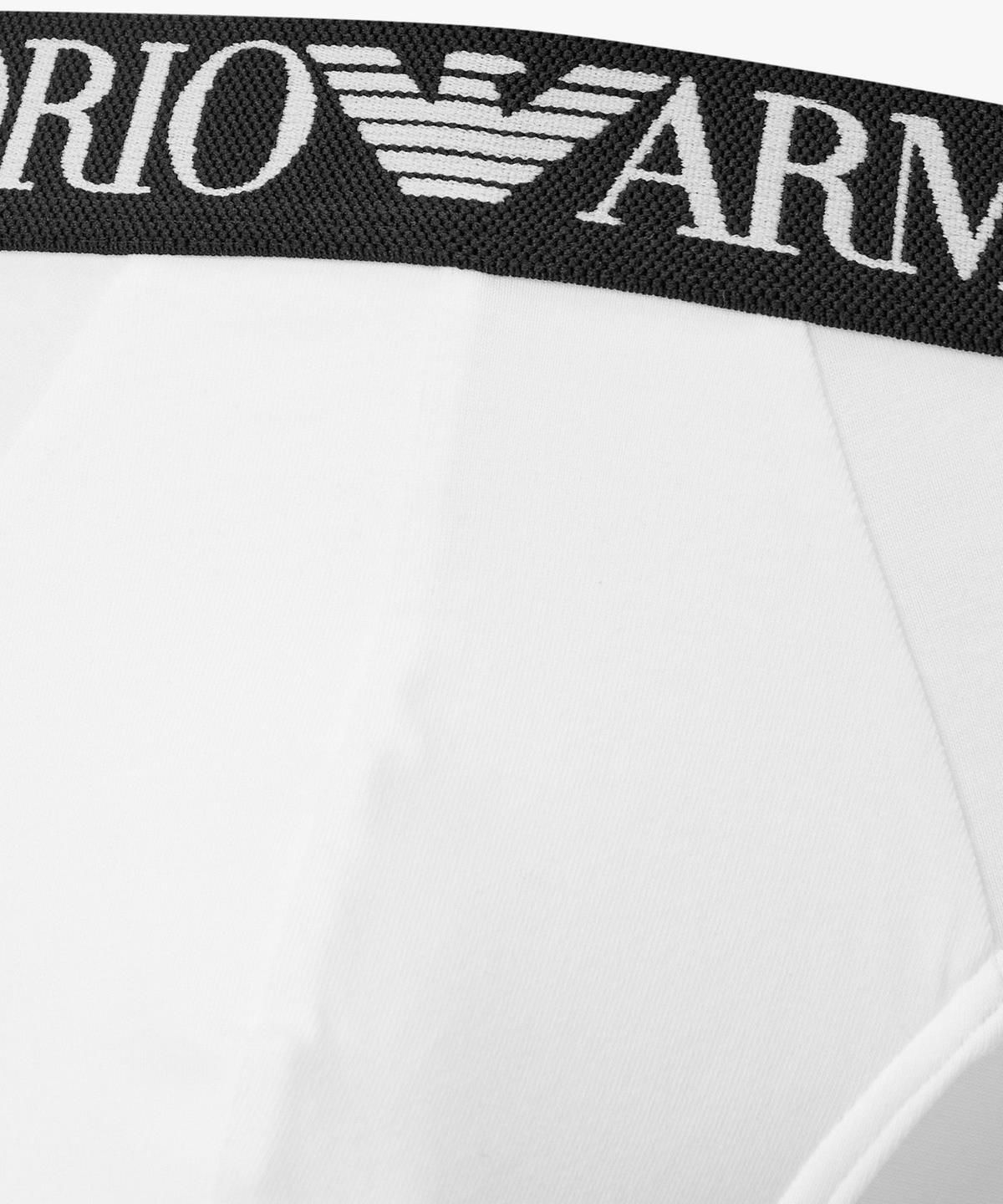 엠포리오 아르마니 언더웨어(EMPORIO ARMANI UNDERWEAR) 남성 웨이스트 배색 코튼 브리프_화이트 0816311008