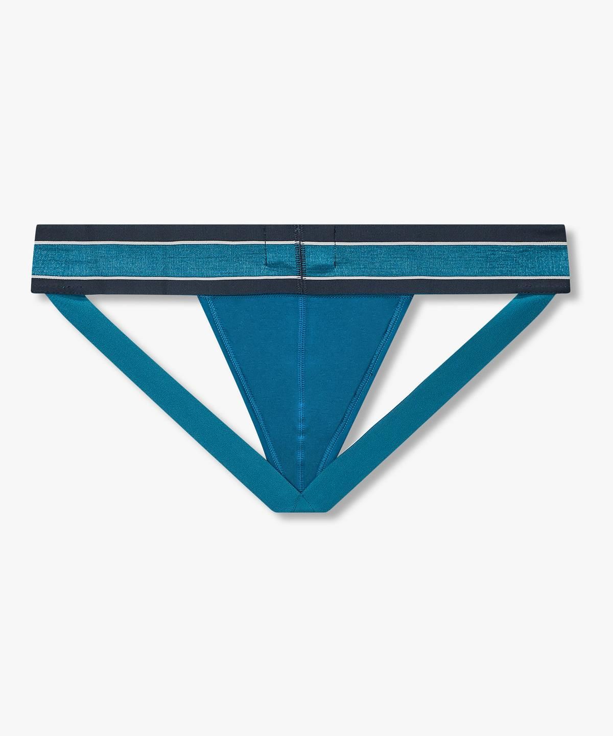 엠포리오 아르마니 언더웨어(EMPORIO ARMANI UNDERWEAR) 남성 배색 트림 로고 밴딩 작스트랩_블루 0816310003