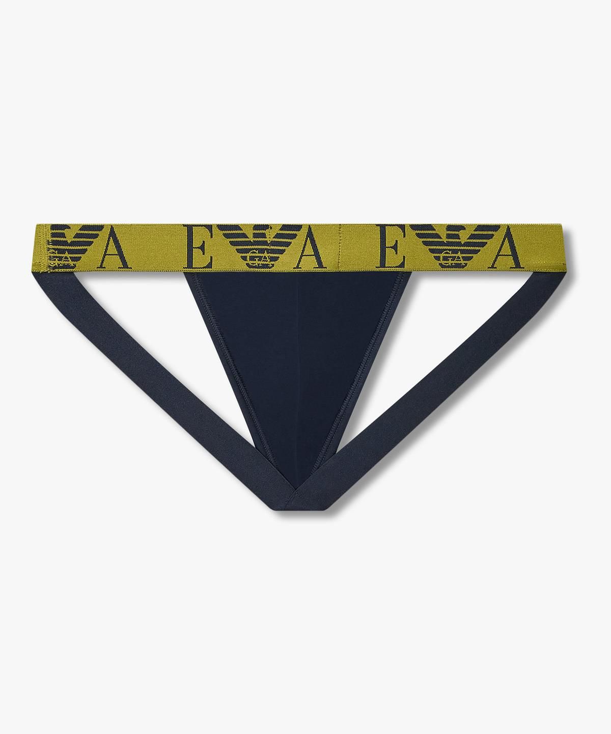 엠포리오 아르마니 언더웨어(EMPORIO ARMANI UNDERWEAR) 남성 웨이스트 로고 밴딩 작스트랩_네이비 0816310002