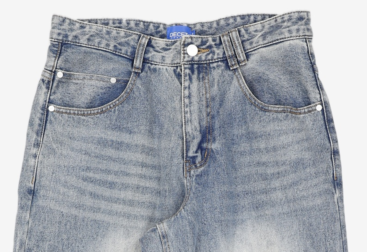데케트(DECET) Mid Rise Wide Jeans DCPT027BlueCenter 30