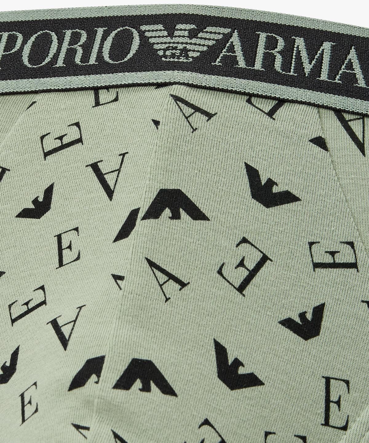 엠포리오 아르마니 언더웨어(EMPORIO ARMANI UNDERWEAR) 남성 자카드 로고 프린트 브리프_라이트 그린 08M6311003