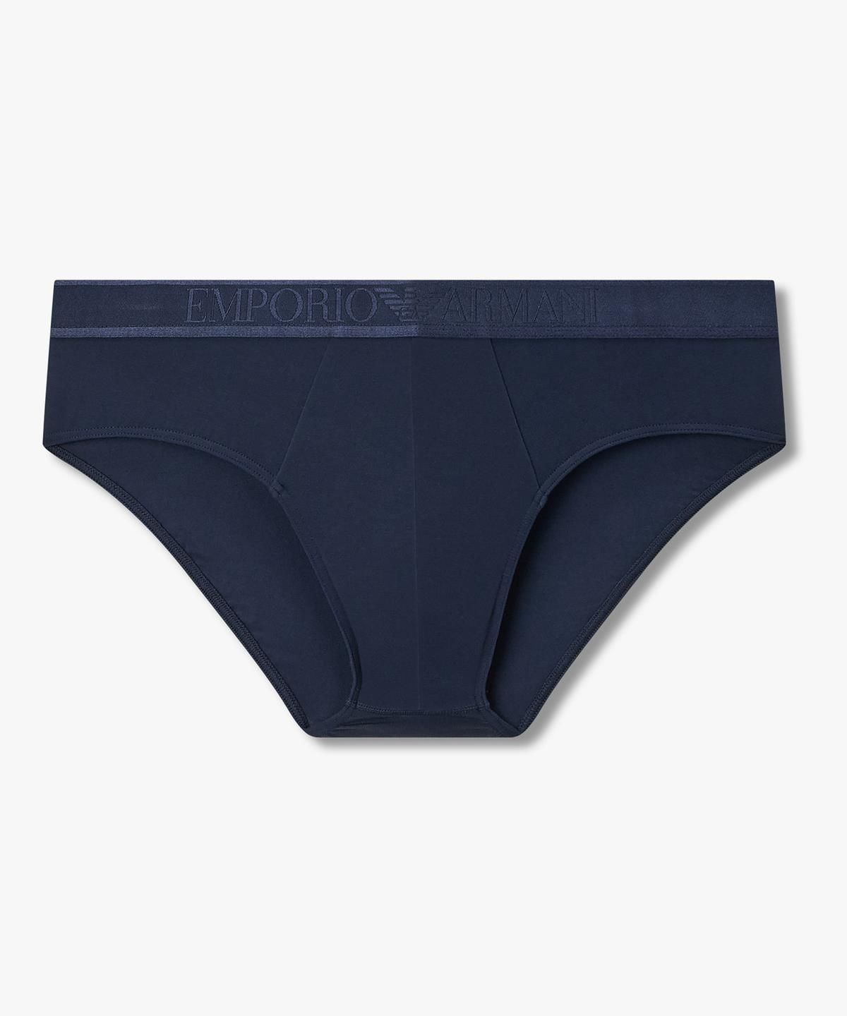 엠포리오 아르마니 언더웨어(EMPORIO ARMANI UNDERWEAR) 남성 톤온톤 자카드 로고 브리프_네이비 0816311029