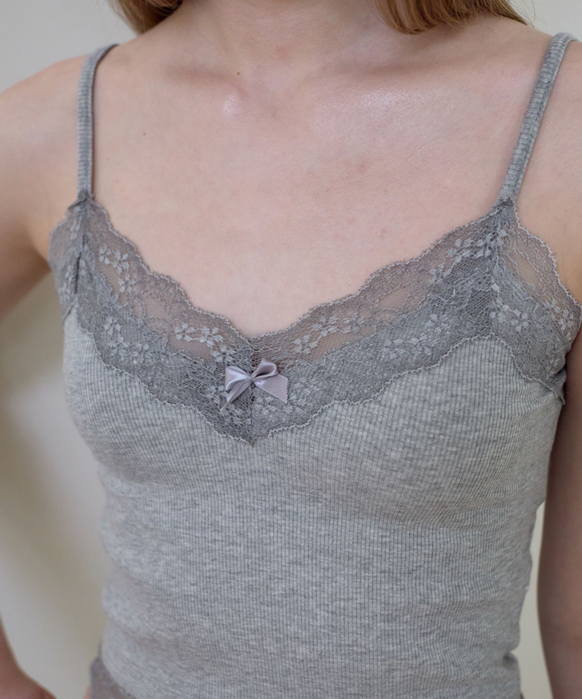 로제프란츠(ROSEFRANTZ) Lace Trim Sleeveless [Gray]