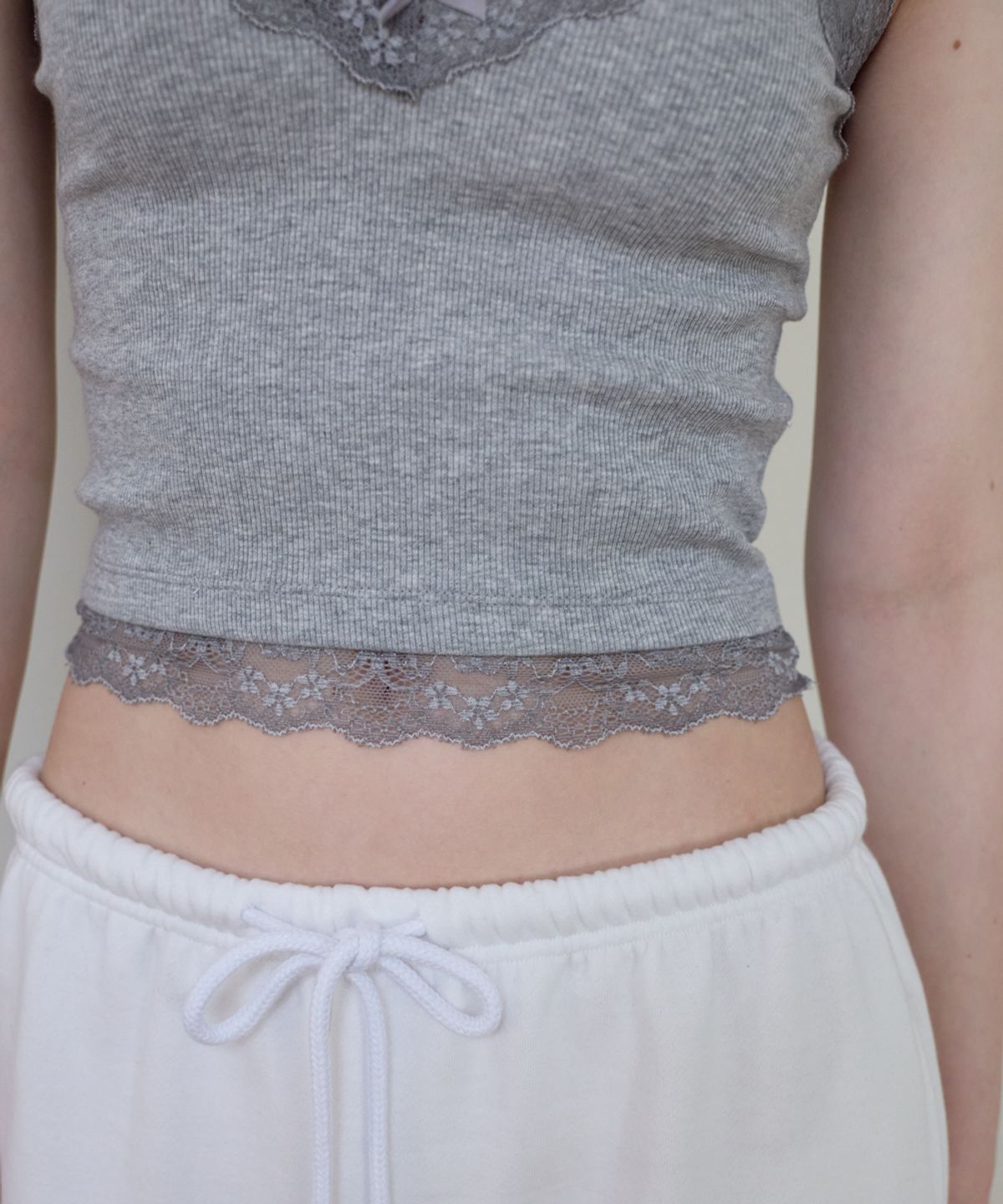로제프란츠(ROSEFRANTZ) Lace Trim Sleeveless [Gray]