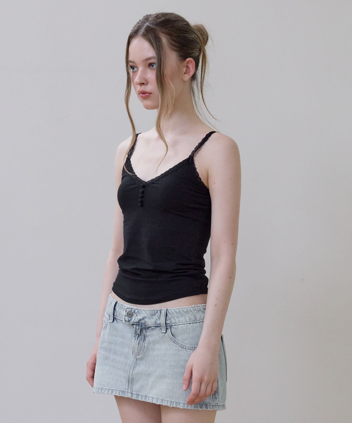 로제프란츠(ROSEFRANTZ) Button Lace Sleeveless [Black]