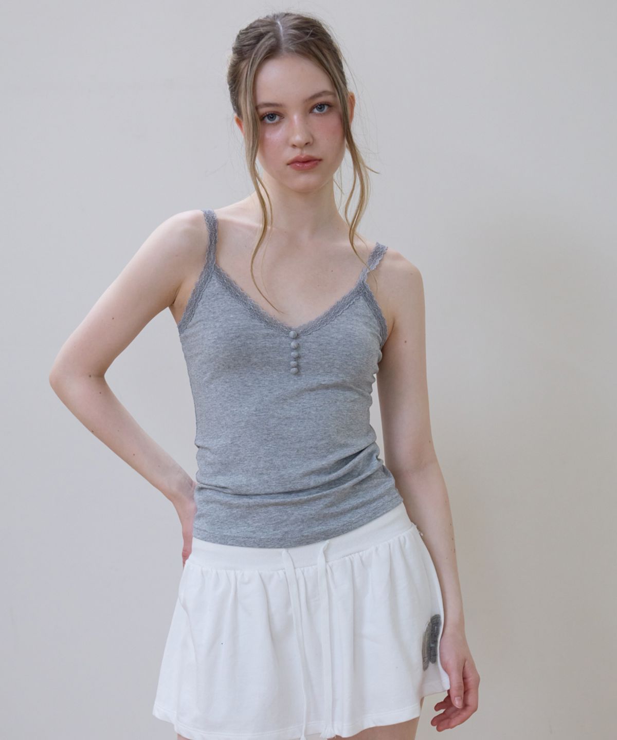 로제프란츠(ROSEFRANTZ) Button Lace Sleeveless [Gray]
