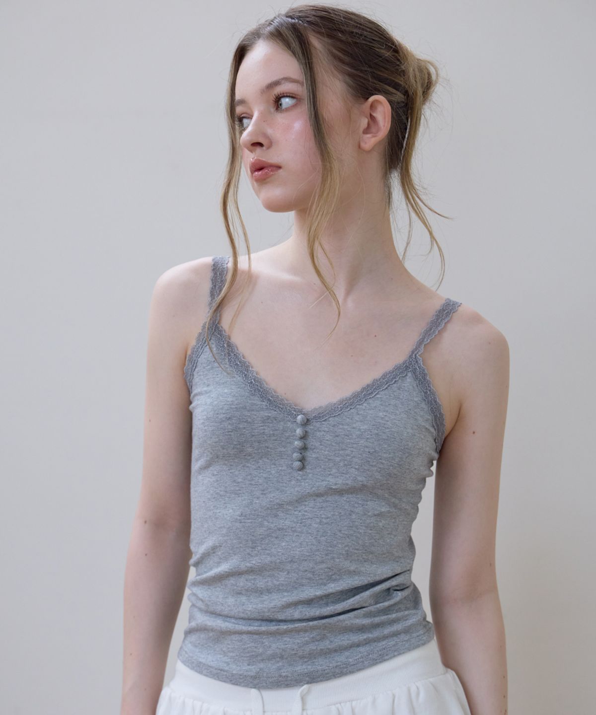 로제프란츠(ROSEFRANTZ) Button Lace Sleeveless [Gray]
