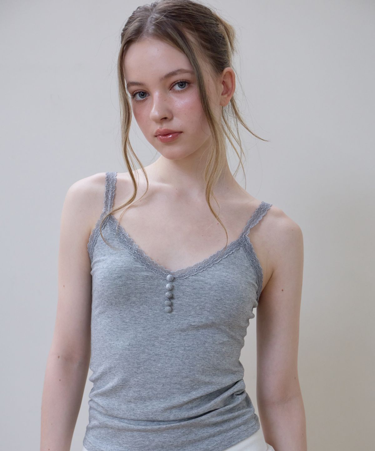 로제프란츠(ROSEFRANTZ) Button Lace Sleeveless [Gray]