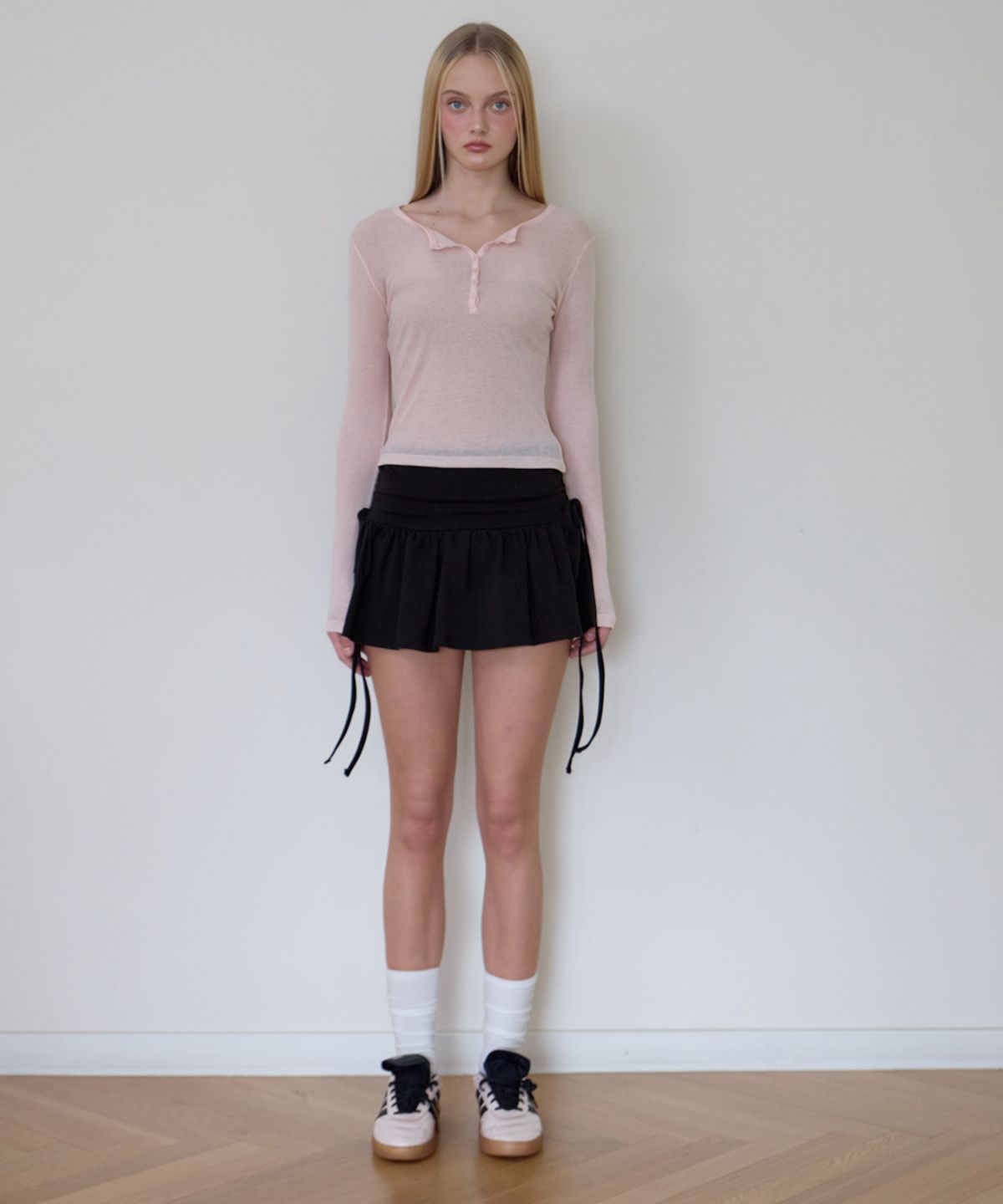 로제프란츠(ROSEFRANTZ) Henley Neck Layered Long Sleeve [Pink]