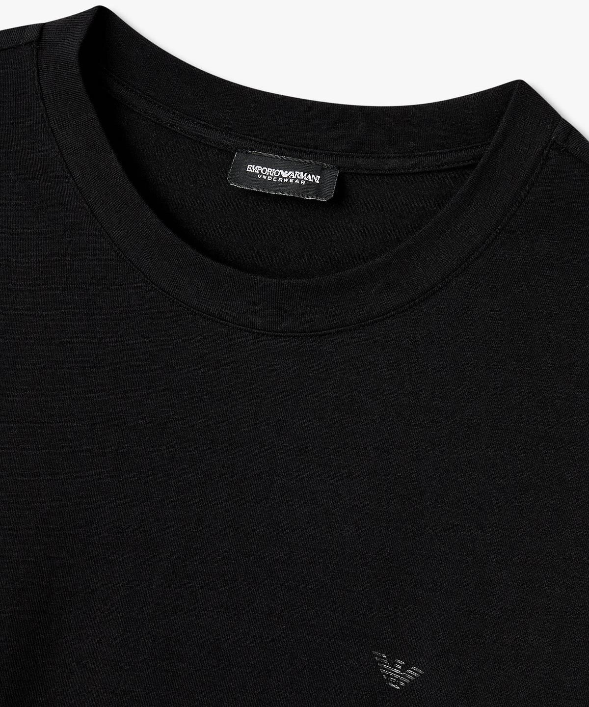 엠포리오 아르마니 언더웨어(EMPORIO ARMANI UNDERWEAR) 여성 크루넥 라운지 티셔츠_블랙 0826336508