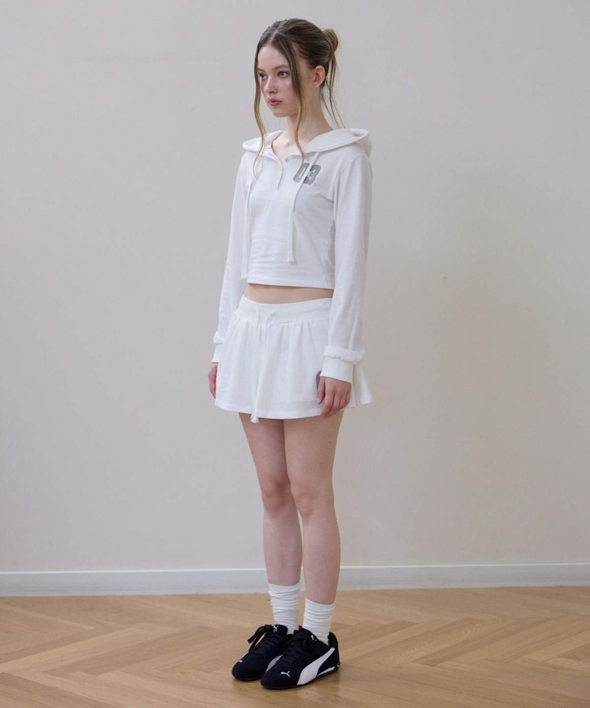 로제프란츠(ROSEFRANTZ) Patchwork Slim Hood Long Sleeve [Ivory]