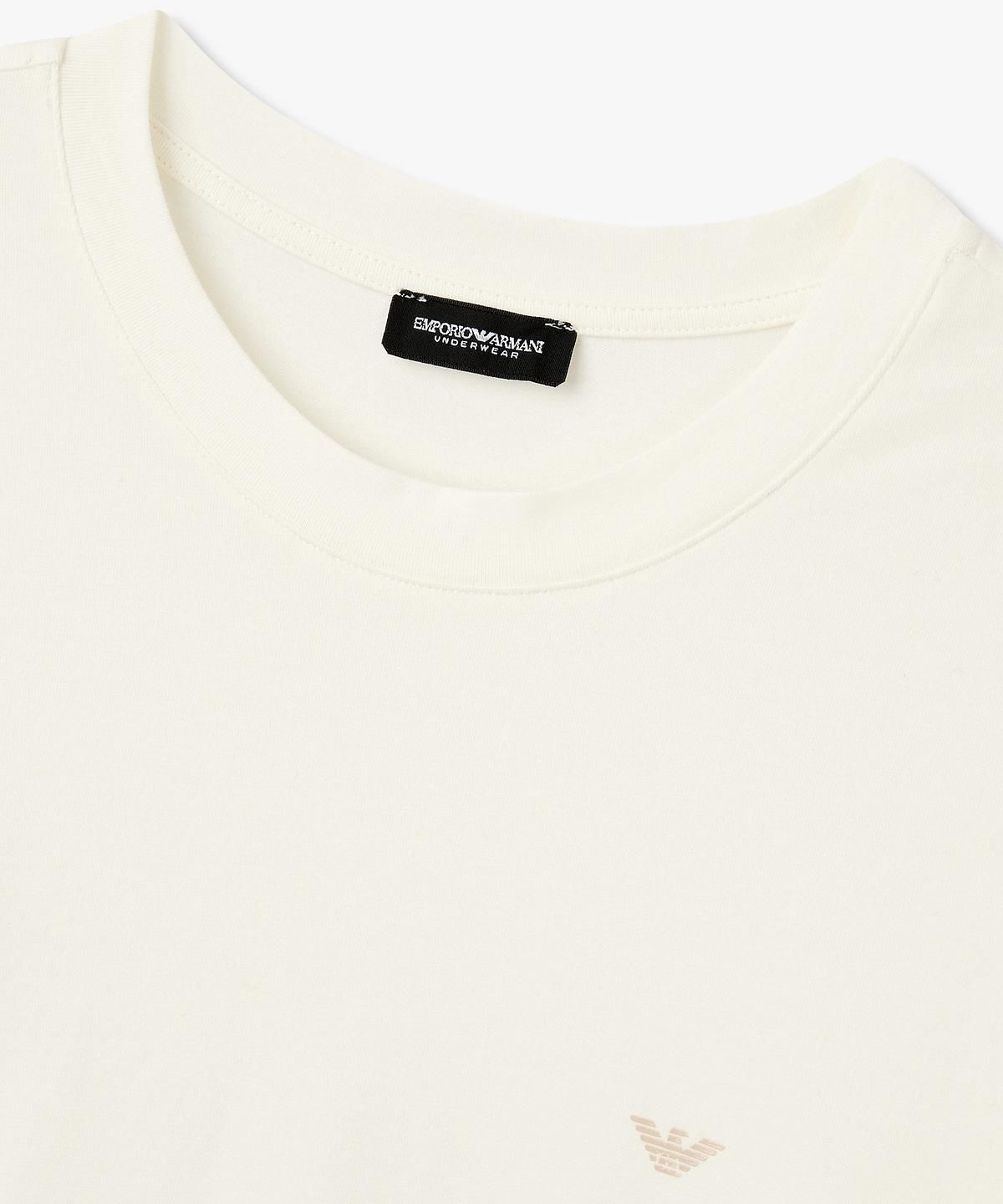 엠포리오 아르마니 언더웨어(EMPORIO ARMANI UNDERWEAR) 여성 크루넥 라운지 티셔츠_오프 화이트 0826336507