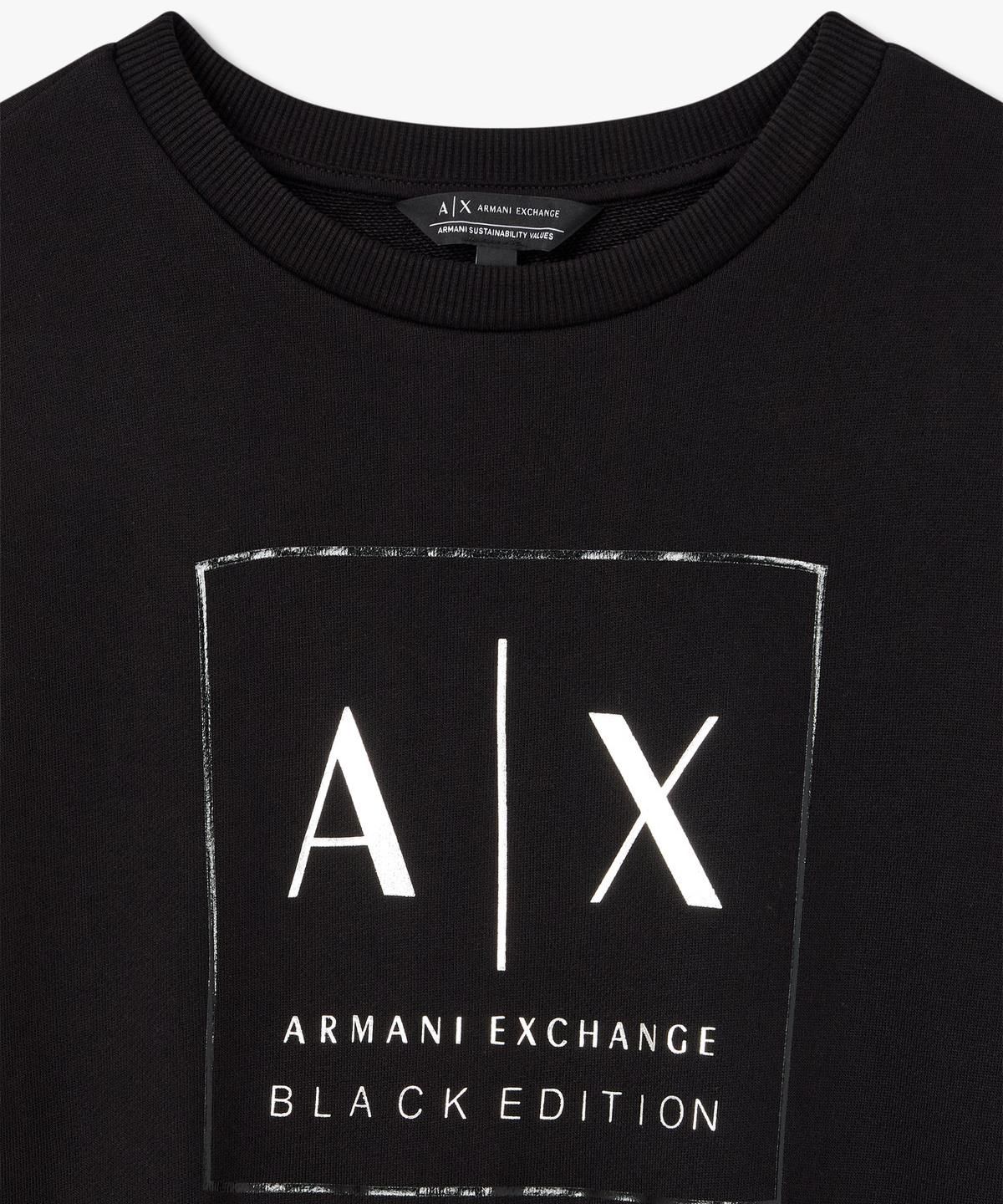 아르마니 익스체인지(ARMANI EXCHANGE) 여성 로고 프린트 플레어 드레스 _블랙_A424321500