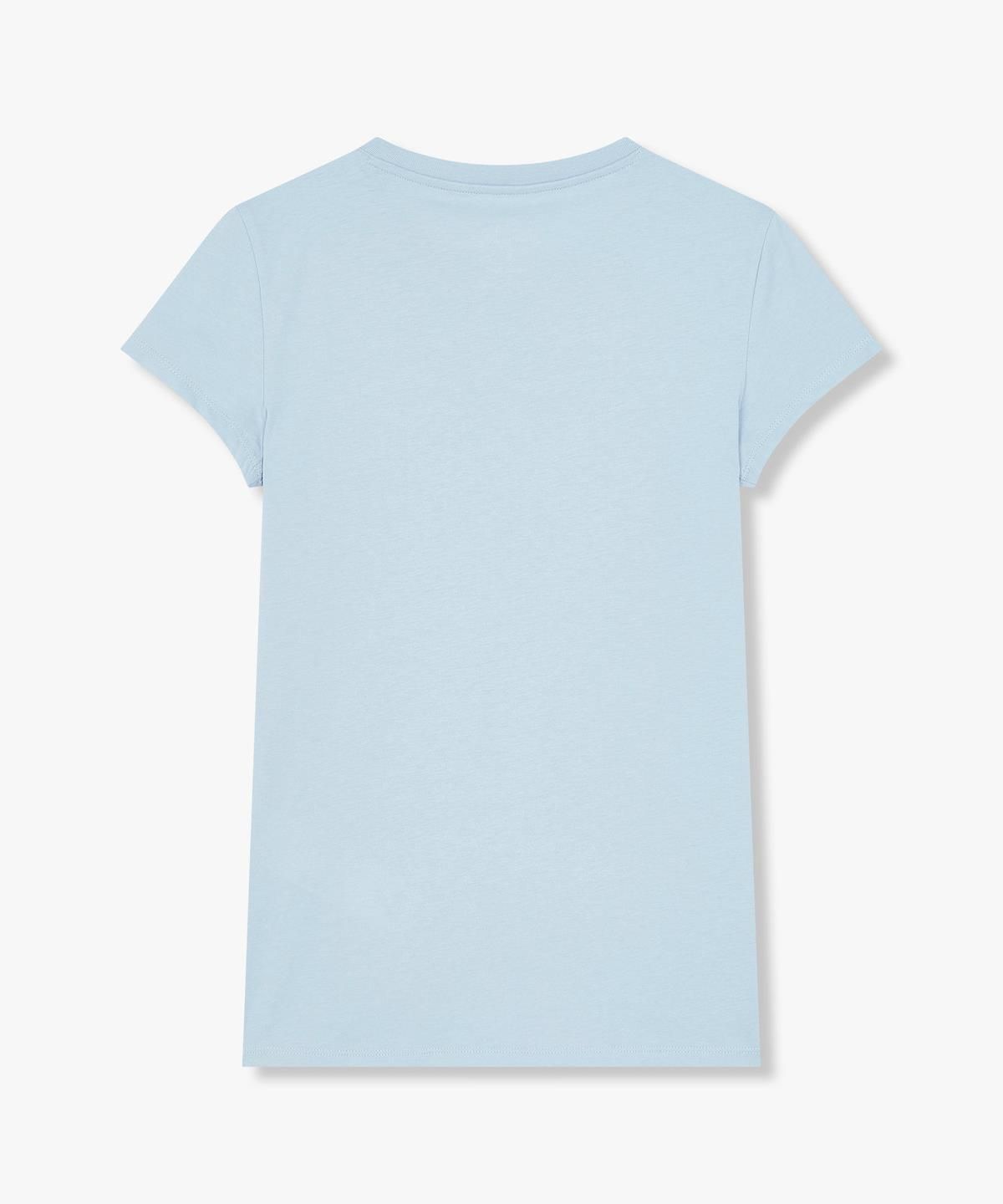 아르마니 익스체인지(ARMANI EXCHANGE) 여성 톤온톤 로고 코튼 티셔츠 _블루_A425130522