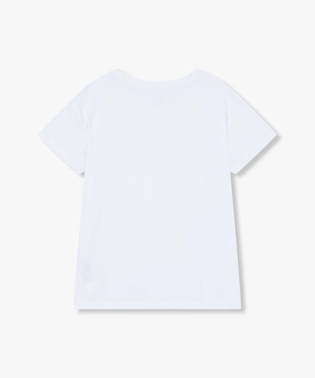 아르마니 익스체인지(ARMANI EXCHANGE) 여성 빅 로고 숏 슬리브 티셔츠 _화이트_A425130515
