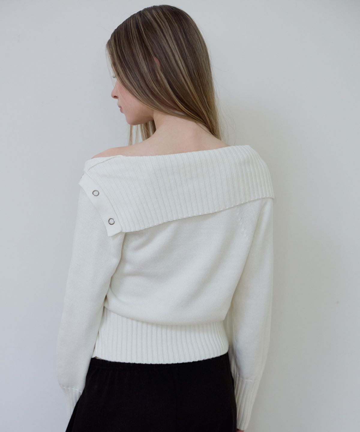 로제프란츠(ROSEFRANTZ) Fold Off Shoulder Knit [Ivory]