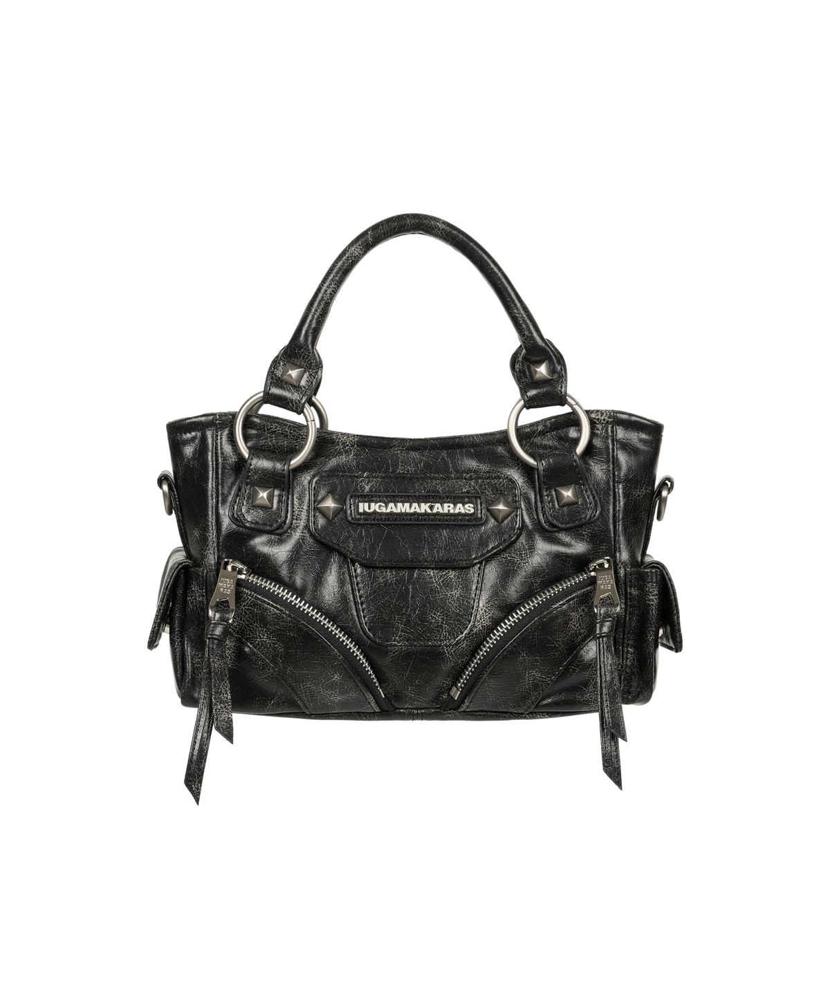 이우가마카라스(IUGAMAKARAS) Studded Leather Micro Shoulder Bag (Black)
