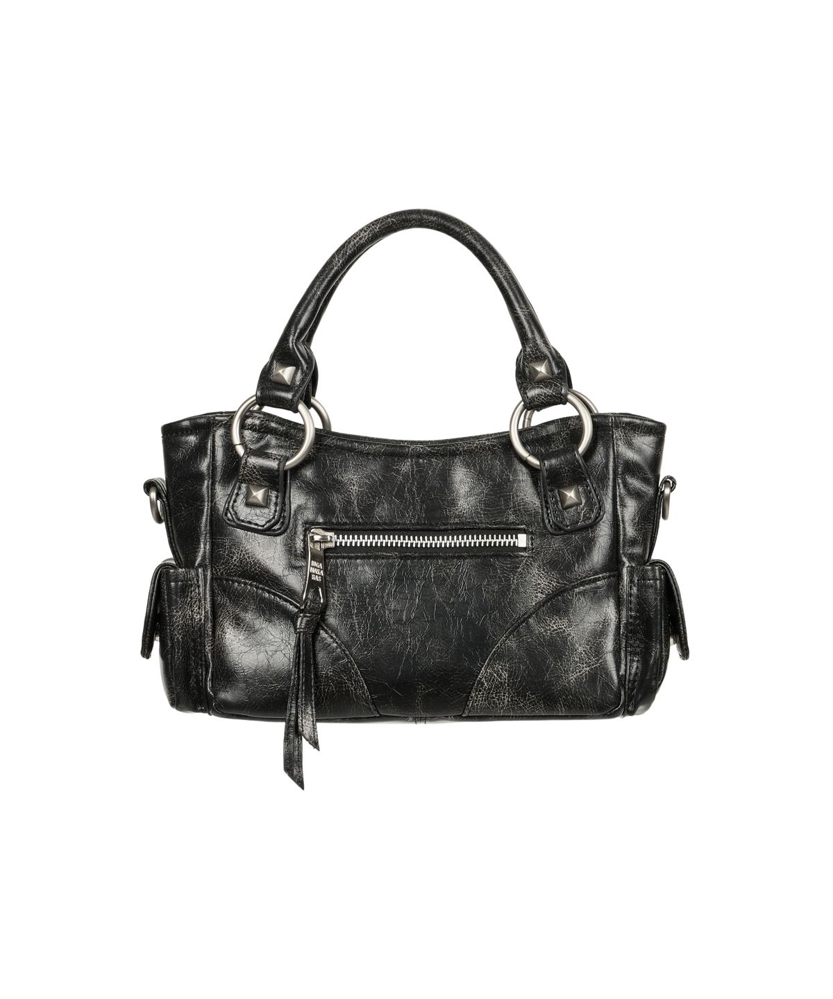이우가마카라스(IUGAMAKARAS) Studded Leather Micro Shoulder Bag (Black)