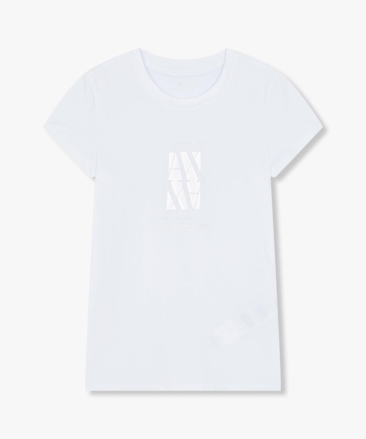 아르마니 익스체인지(ARMANI EXCHANGE) 여성 스트레치 코튼 티셔츠 _화이트_A425130513