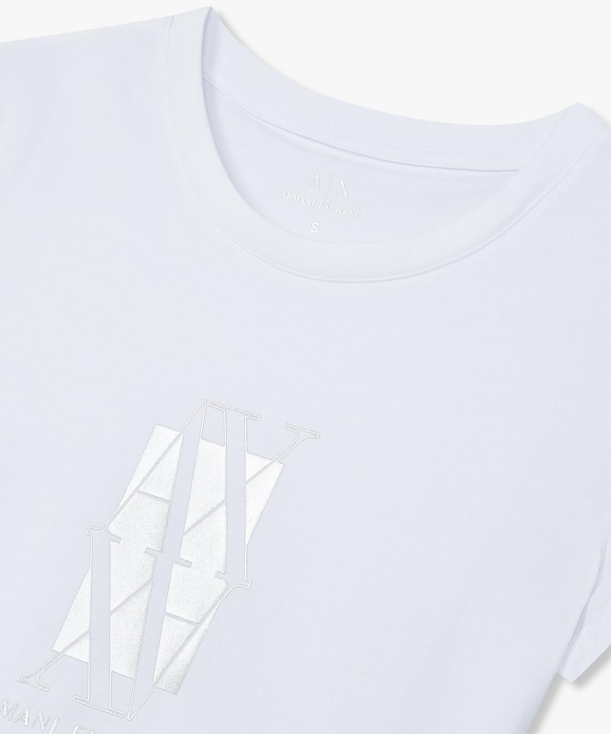 아르마니 익스체인지(ARMANI EXCHANGE) 여성 스트레치 코튼 티셔츠 _화이트_A425130513