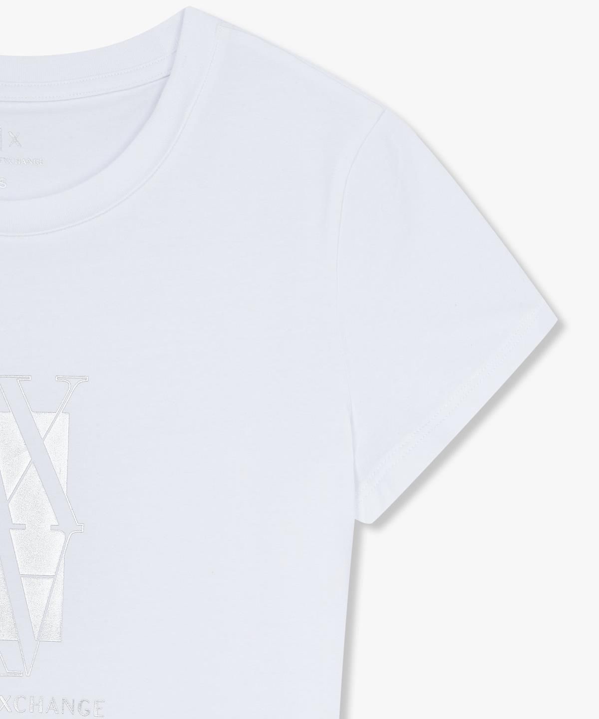 아르마니 익스체인지(ARMANI EXCHANGE) 여성 스트레치 코튼 티셔츠 _화이트_A425130513