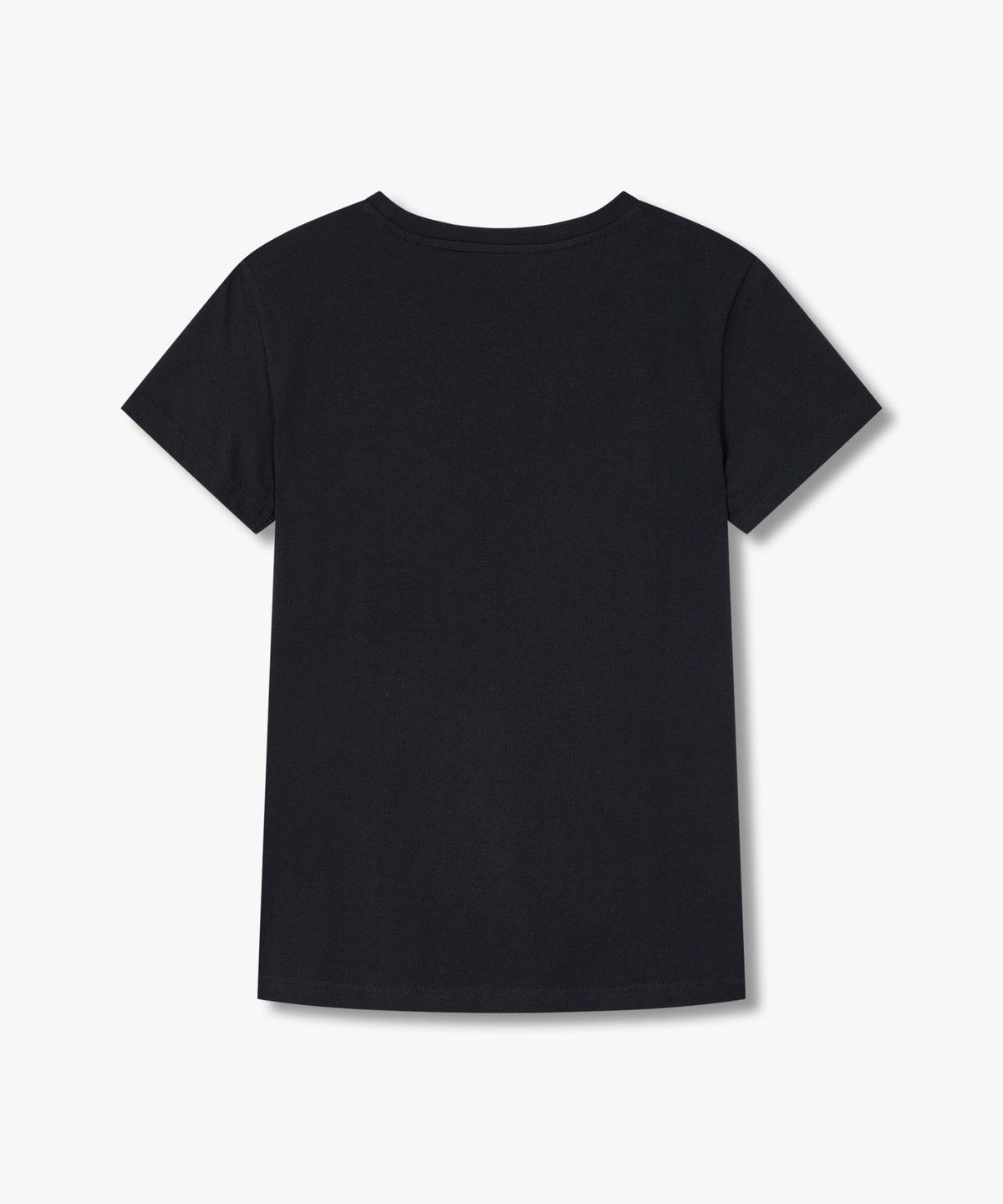 아르마니 익스체인지(ARMANI EXCHANGE) 여성 데코 로고 숏 슬리브 티셔츠 _블랙_A425130512