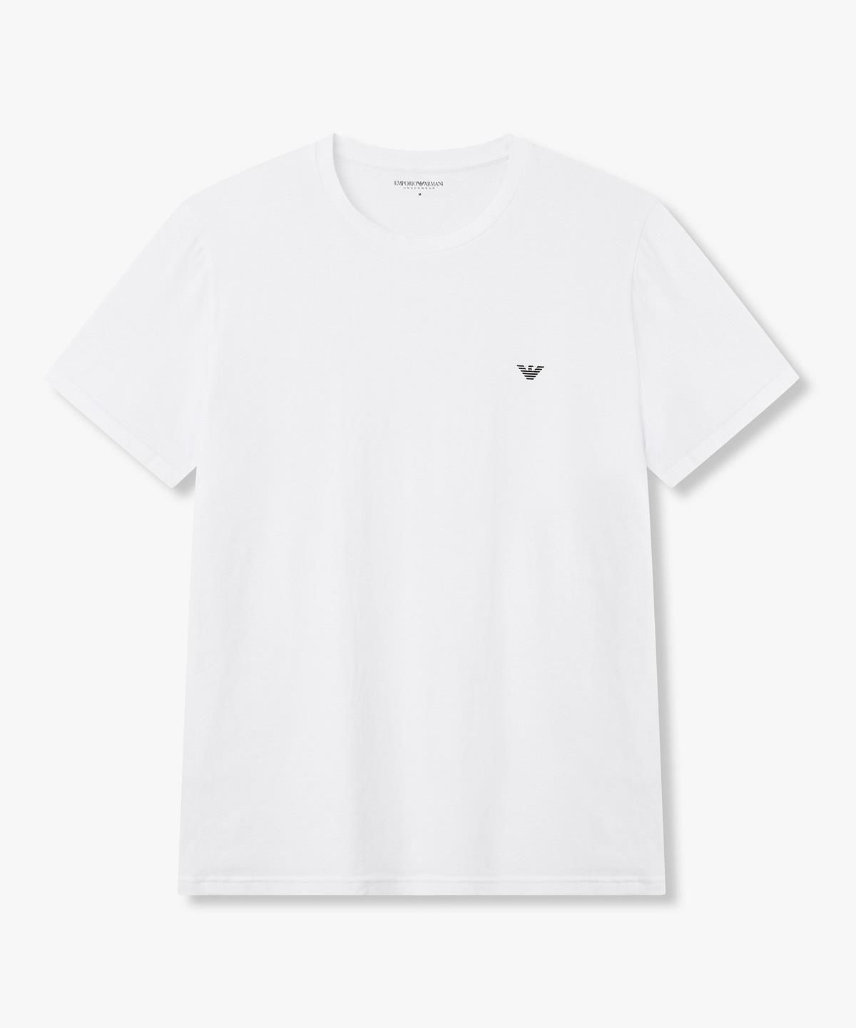 엠포리오 아르마니 언더웨어(EMPORIO ARMANI UNDERWEAR) 남성 이글 프린트 스트레치 라운지 티셔츠_화이트 0816334004