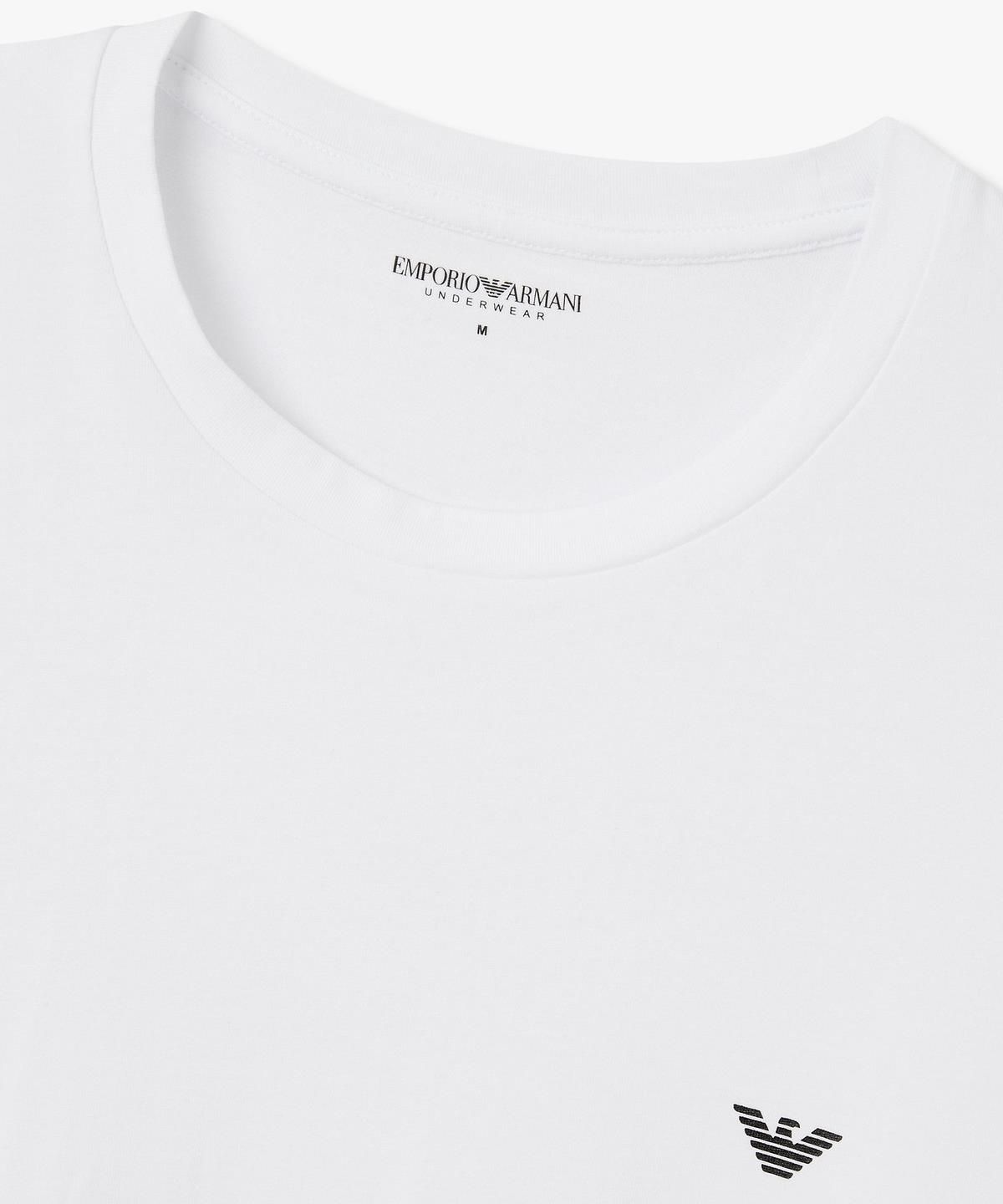 엠포리오 아르마니 언더웨어(EMPORIO ARMANI UNDERWEAR) 남성 이글 프린트 스트레치 라운지 티셔츠_화이트 0816334004
