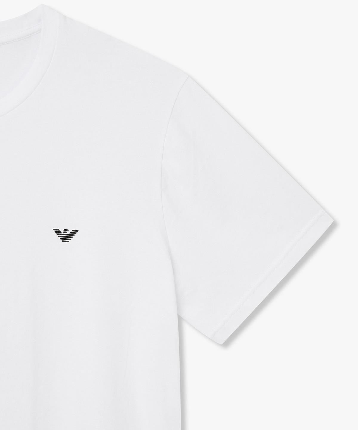 엠포리오 아르마니 언더웨어(EMPORIO ARMANI UNDERWEAR) 남성 이글 프린트 스트레치 라운지 티셔츠_화이트 0816334004