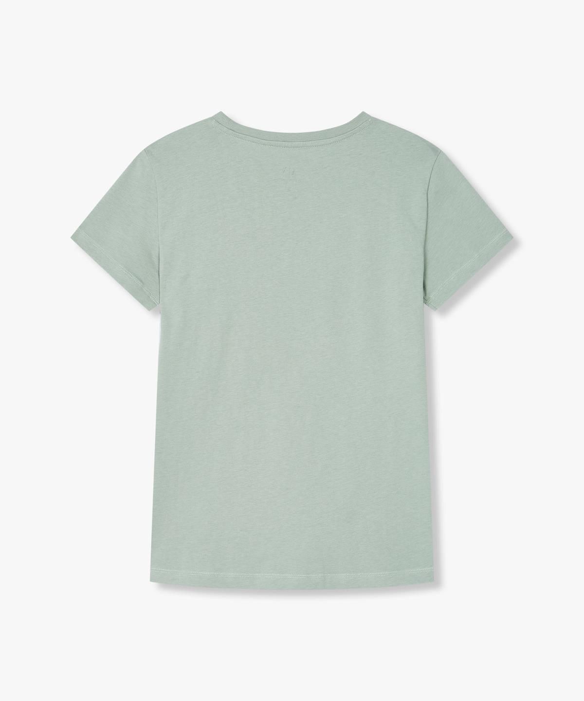아르마니 익스체인지(ARMANI EXCHANGE) 여성 데코 로고 숏 슬리브 티셔츠 _그린_A425130511
