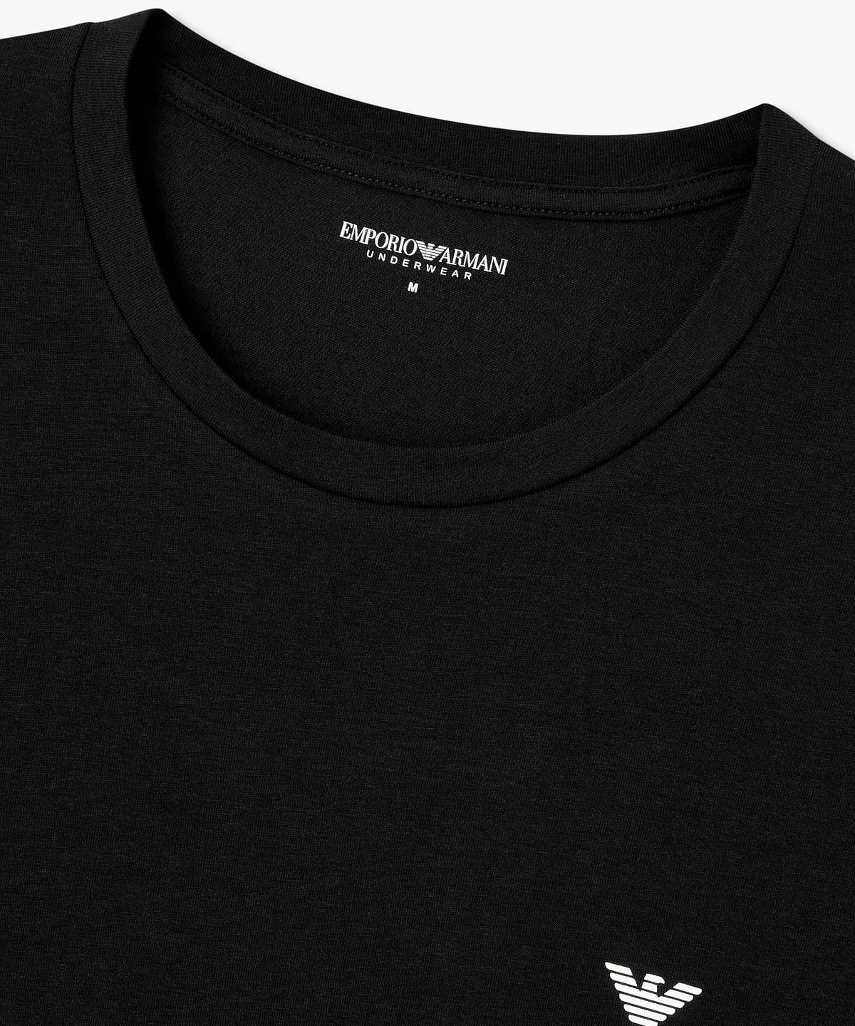 엠포리오 아르마니 언더웨어(EMPORIO ARMANI UNDERWEAR) 남성 이글 프린트 스트레치 라운지 티셔츠_블랙 0816334003