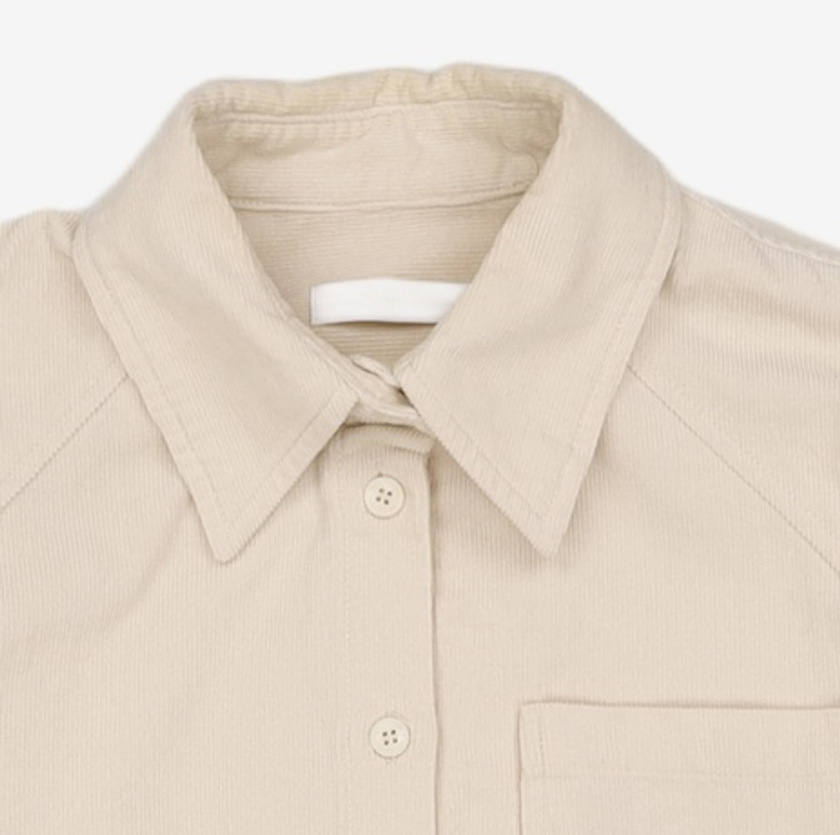 누브(NOUVE) Corduroy Curved Sleeve Blouse -Ivory FREE
