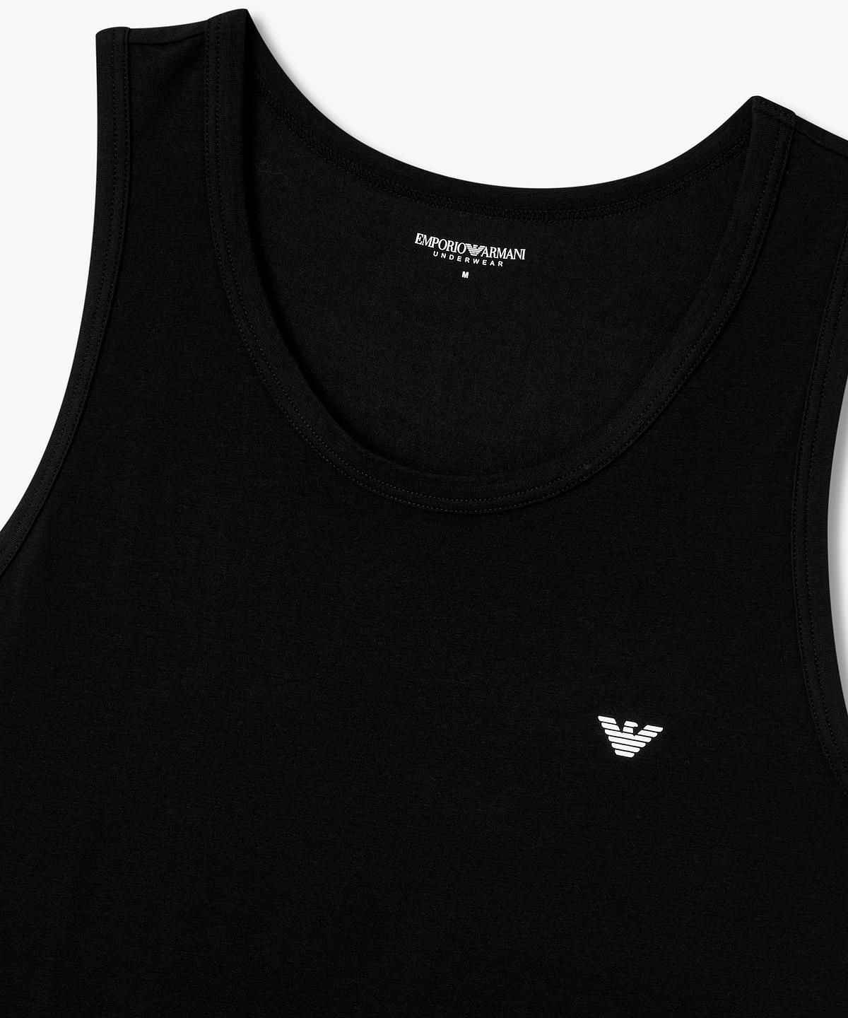 엠포리오 아르마니 언더웨어(EMPORIO ARMANI UNDERWEAR) 남성 이글 프린트 스트레치 라운지 탱크탑_블랙 0816313003