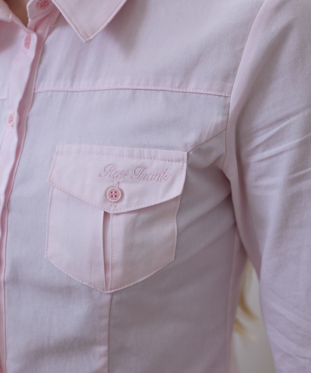 로제프란츠(ROSEFRANTZ) Pocket Roll-up shirt [Pink]