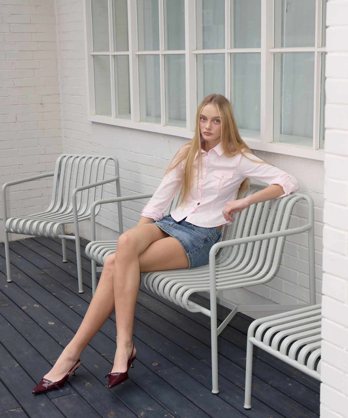 로제프란츠(ROSEFRANTZ) Pocket Roll-up shirt [Pink]