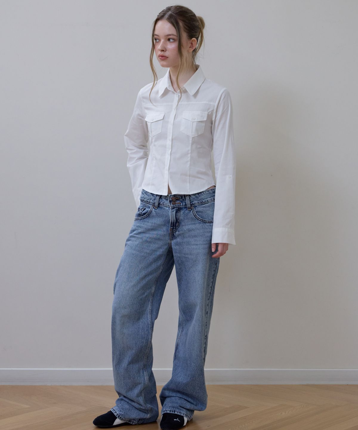 로제프란츠(ROSEFRANTZ) Pocket Roll-up shirt [Ivory]