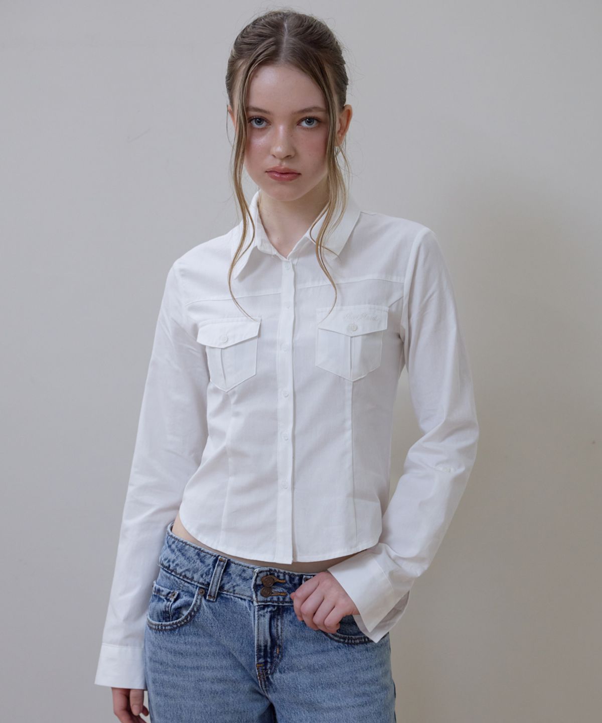 로제프란츠(ROSEFRANTZ) Pocket Roll-up shirt [Ivory]