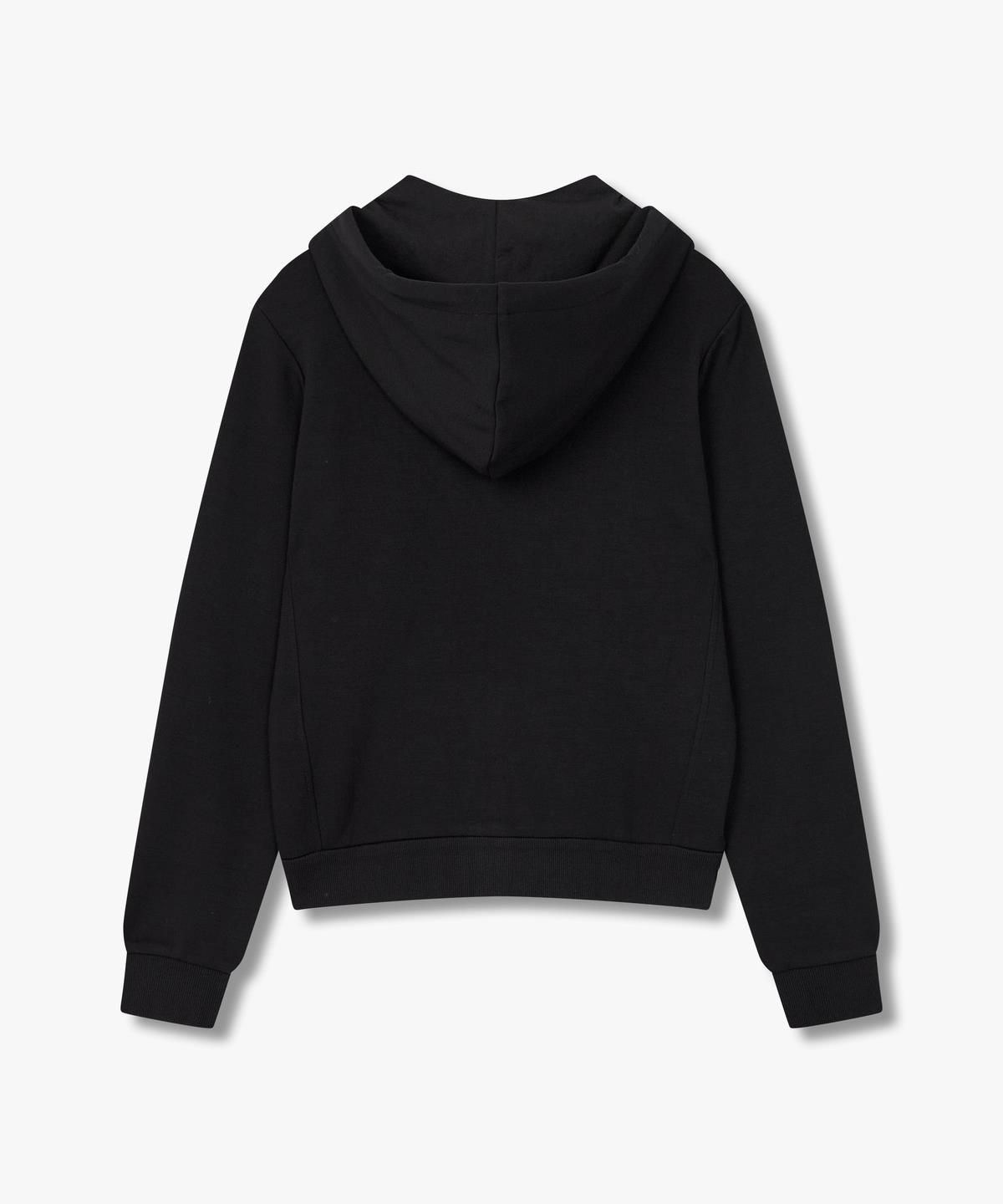 아르마니 익스체인지(ARMANI EXCHANGE) 여성 스퀘어 로고 패치 후드 집업 _블랙_A424331505