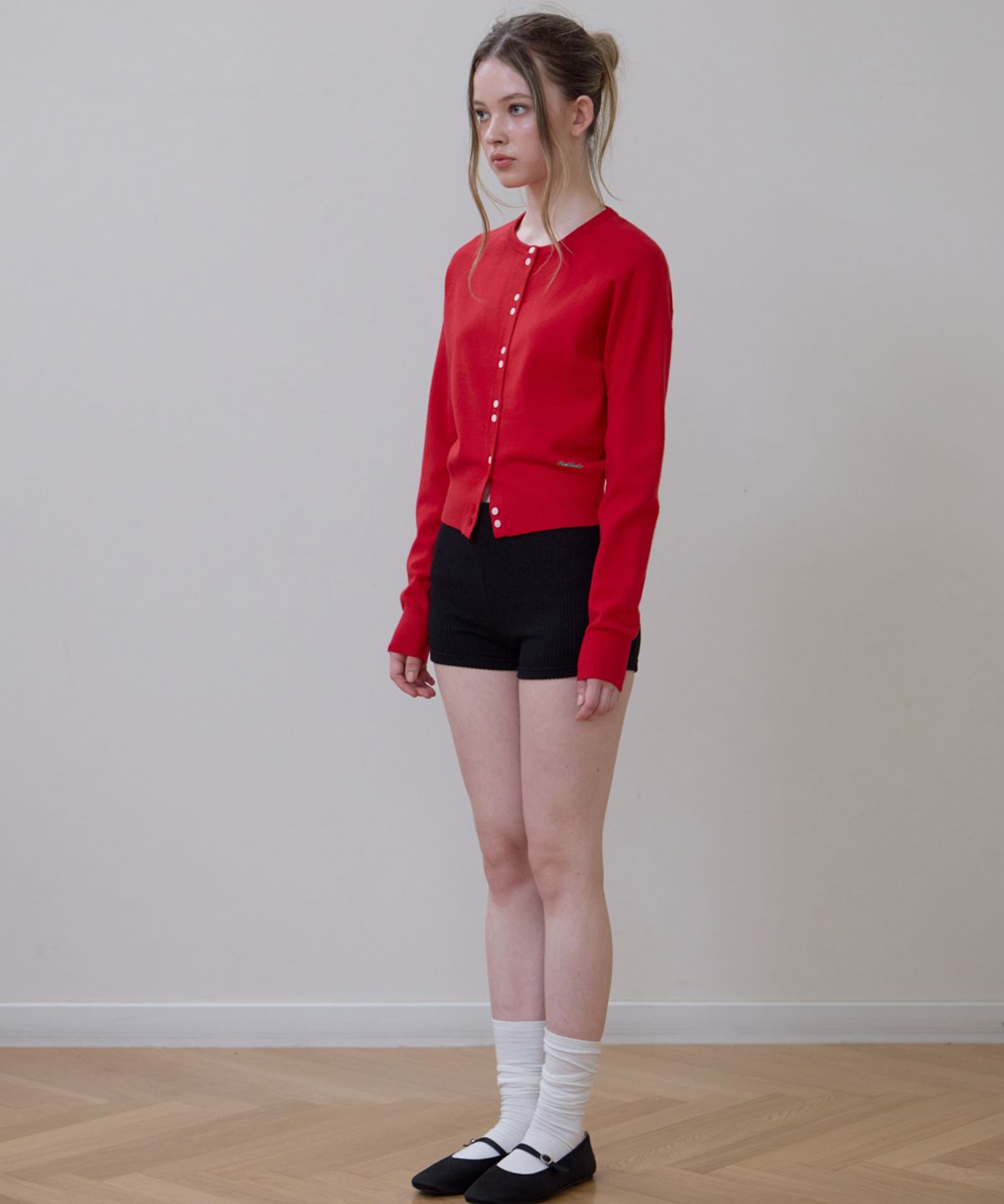로제프란츠(ROSEFRANTZ) Double Button Cardigan [Rose Red]