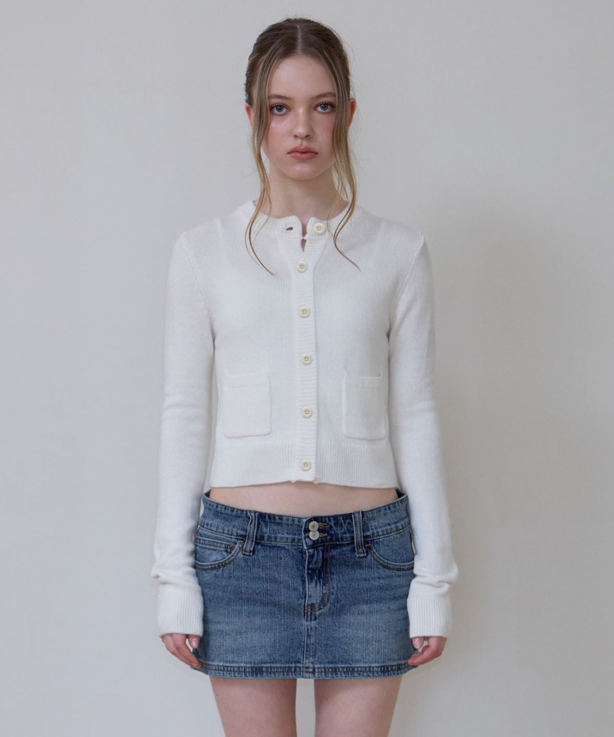 로제프란츠(ROSEFRANTZ) Double Pocket Wool Cardigan [Ivory]