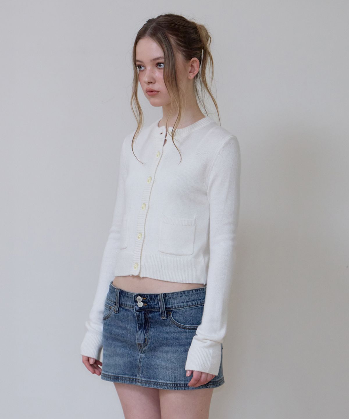 로제프란츠(ROSEFRANTZ) Double Pocket Wool Cardigan [Ivory]